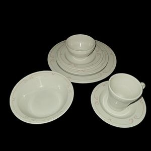 Vntg rare Syracuse China 42 pc set for 6 only used for decor Melrose pink